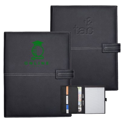 White Stitched PU Leather Portfolios