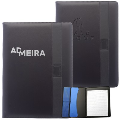 Leather Portfolio with Color Block strap and pen loop